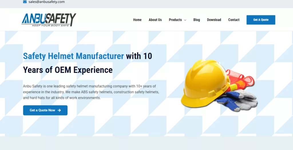Anbu Safety one-stop PPE product range including hard hats and workwear