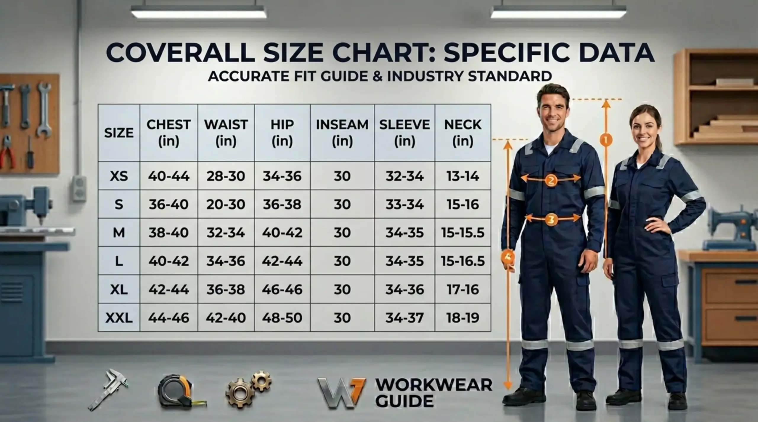Coverall Size Chart: Accurate Fit Guide & Industry Standard
