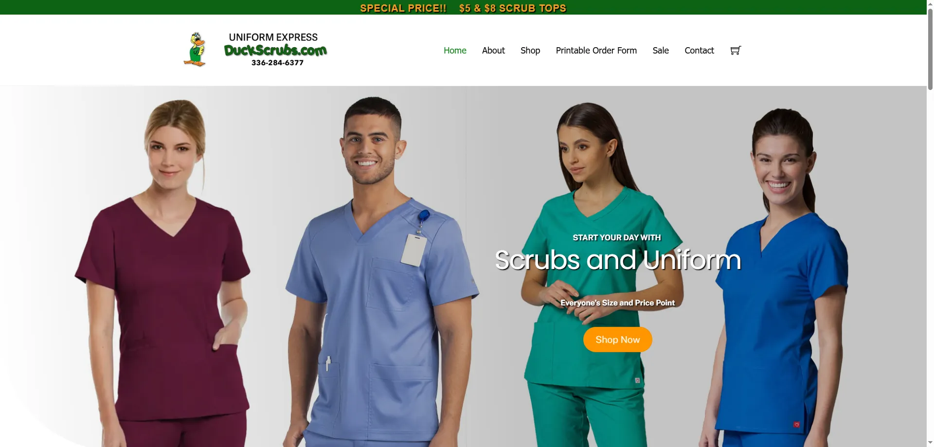 DuckScrubs / Uniform Express — made-in-USA scrubs sewn in Mocksville, North Carolina