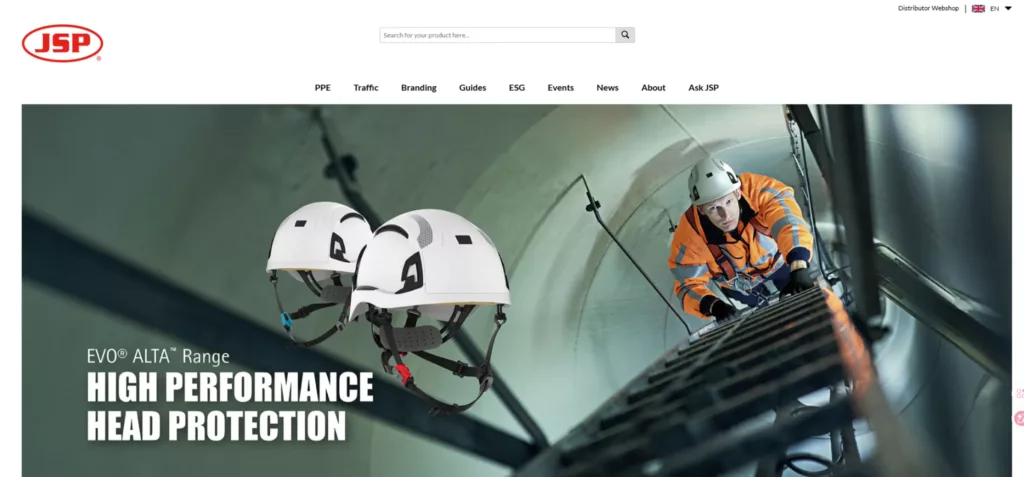 JSP Safety premium industrial safety helmet with advanced impact protection