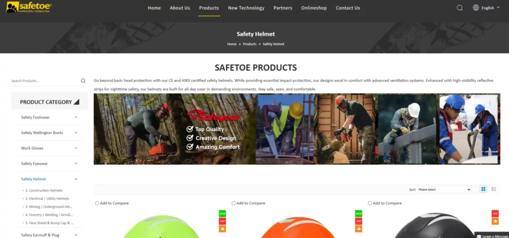 Safetoe safety helmet and protective footwear combined PPE solutions