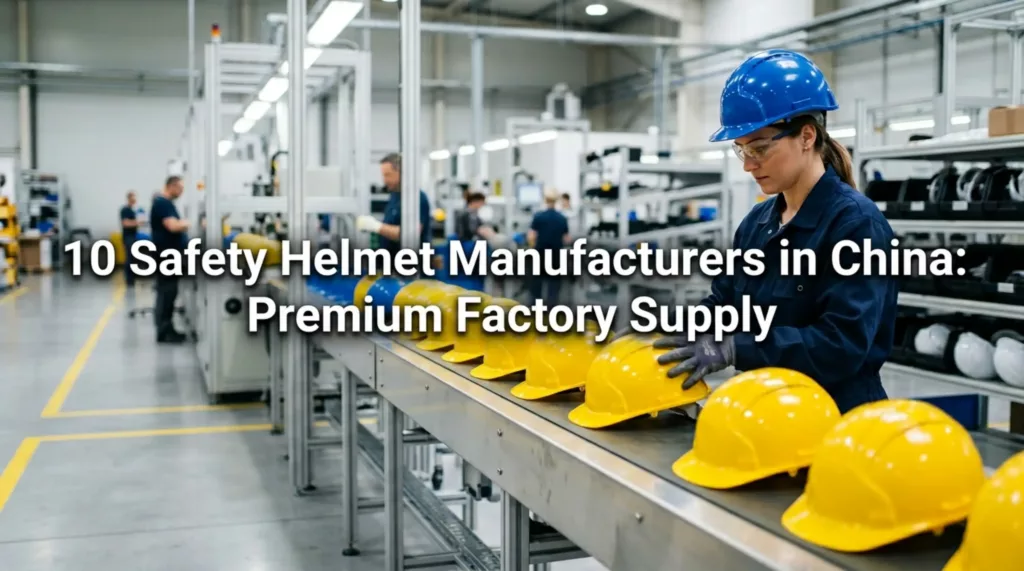 Safety helmet production lines and quality inspection at Chinese manufacturing facilities