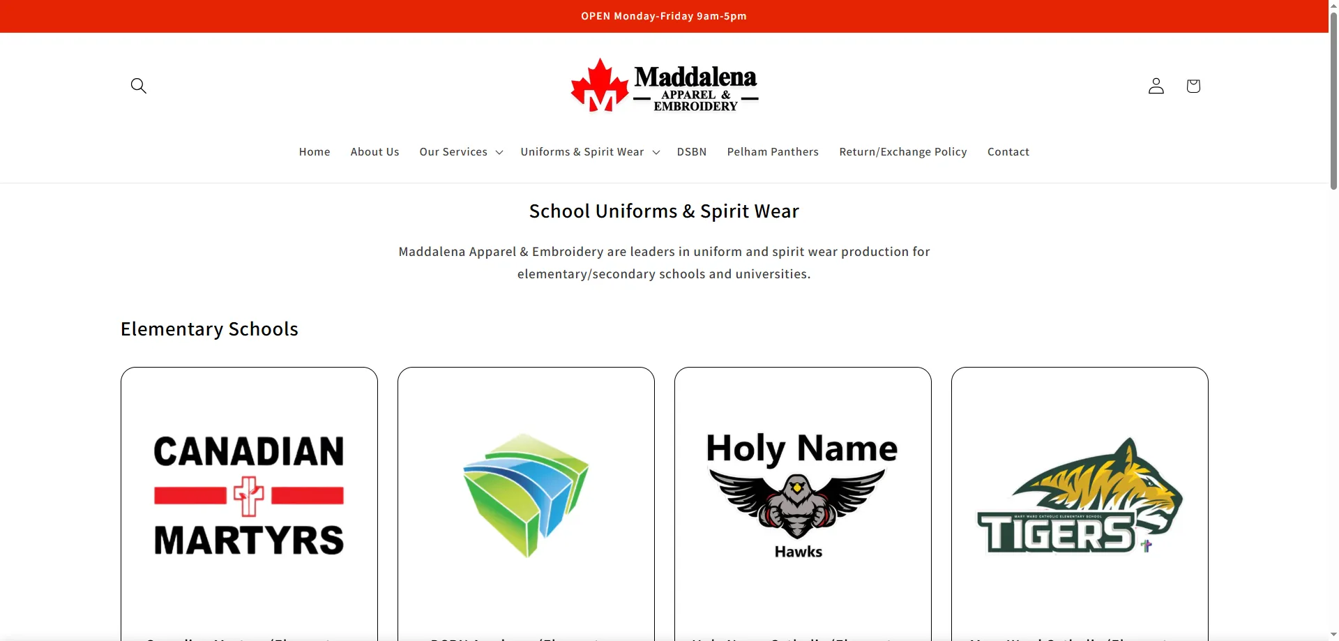 Maddalena Uniforms specialist schoolwear