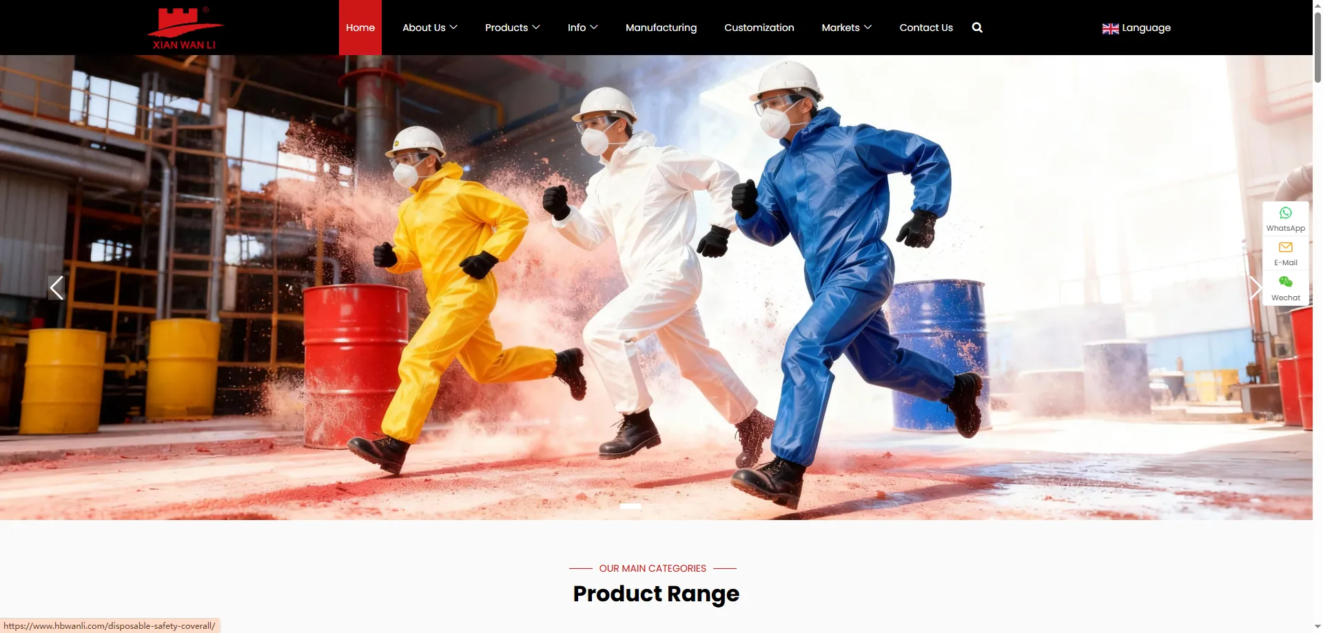 Hubei Wanli disposable coveralls and nonwoven protective apparel