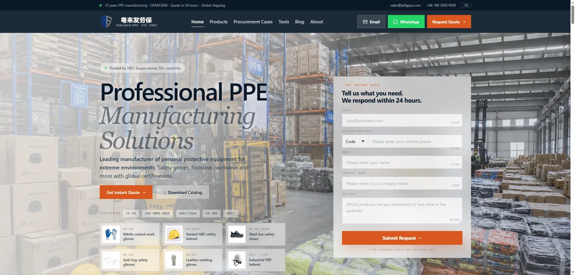 Laifa PPE gloves, coveralls and packaging lines