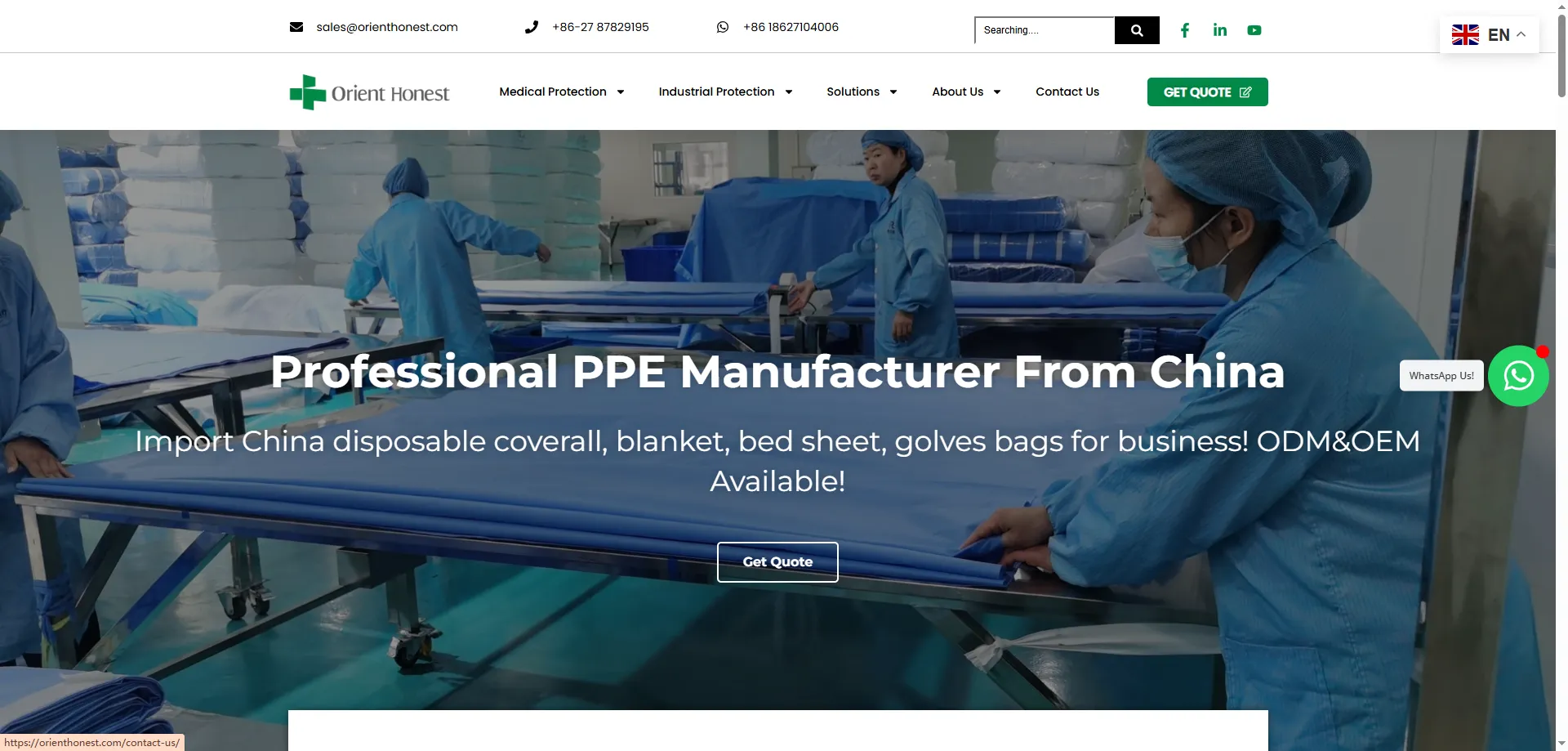 Orient Honest mixed disposable PPE sourcing