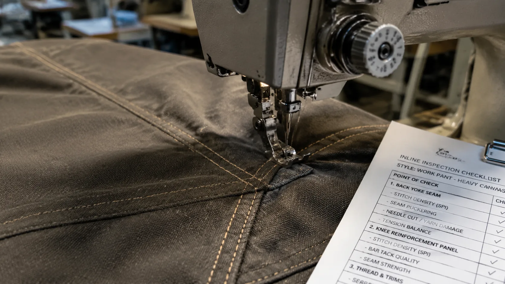 Workwear quality defects hidden in final inspection