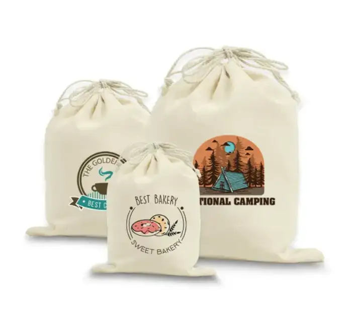 Fabric Drawstring Bags — custom branded packaging for apparel and uniforms