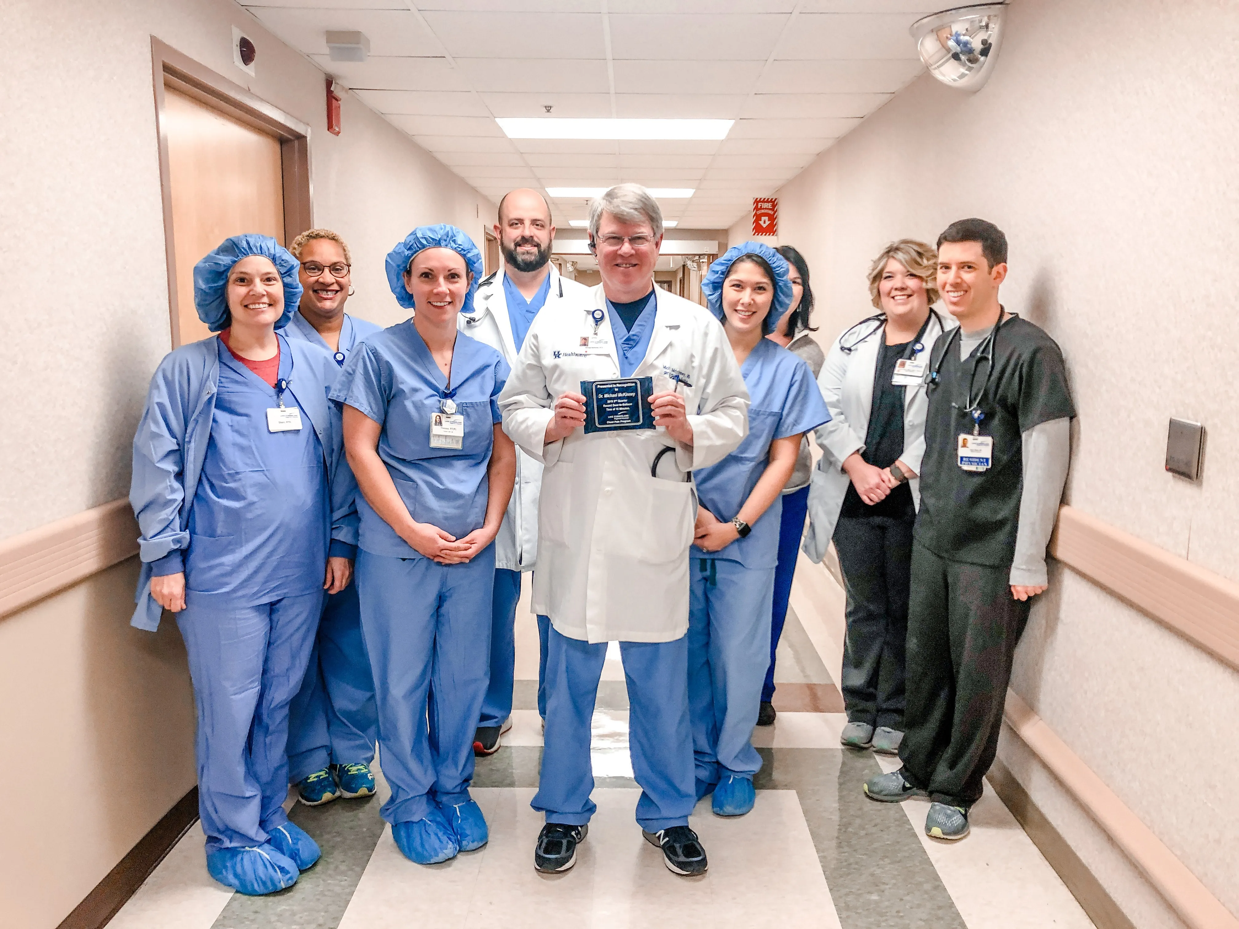 Hospital scrub program — department color coding