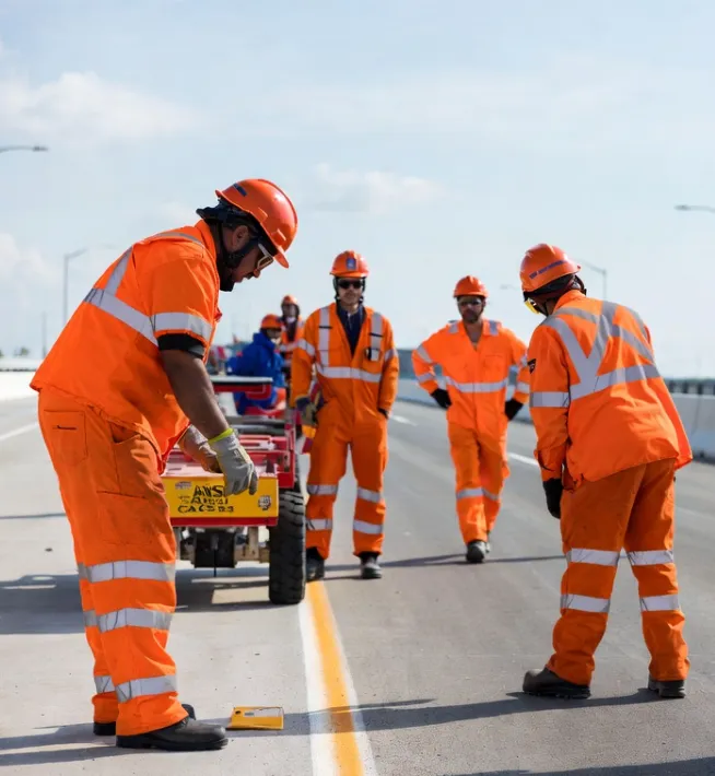 Highway maintenance crew ANSI Class 3 hi-vis coverall program