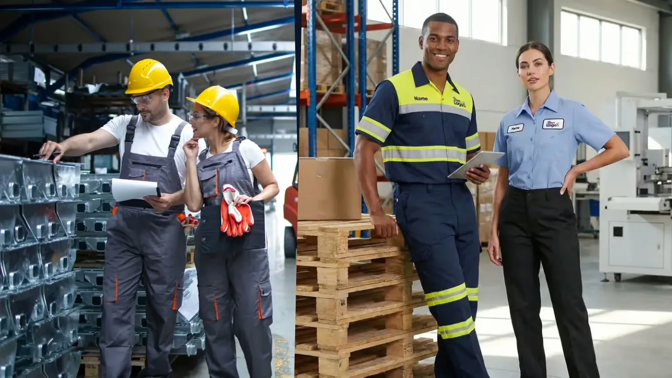 Custom Industrial Uniform Manufacturers — LantaoWork production range: coveralls, hi-vis, work shirts, and protective gear