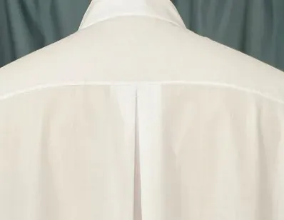 Vents & Pleats — custom hospitality uniform detail close-up