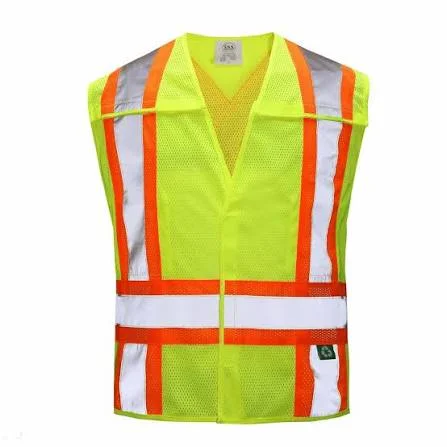 Breakaway safety vest with tear-away closures for machinery operators — prevents entanglement hazards