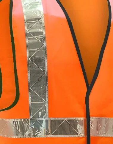 Microprismatic reflective tape for safety vests — wet-condition retroreflectivity close-up