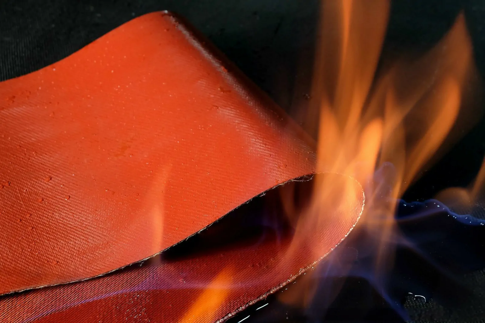 NFPA 2112 flame-resistant FR-treated fabric for safety vests — self-extinguishing close-up
