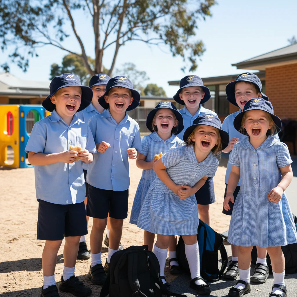 Australian school children in uniforms — factory-direct school uniform manufacturing for Australia