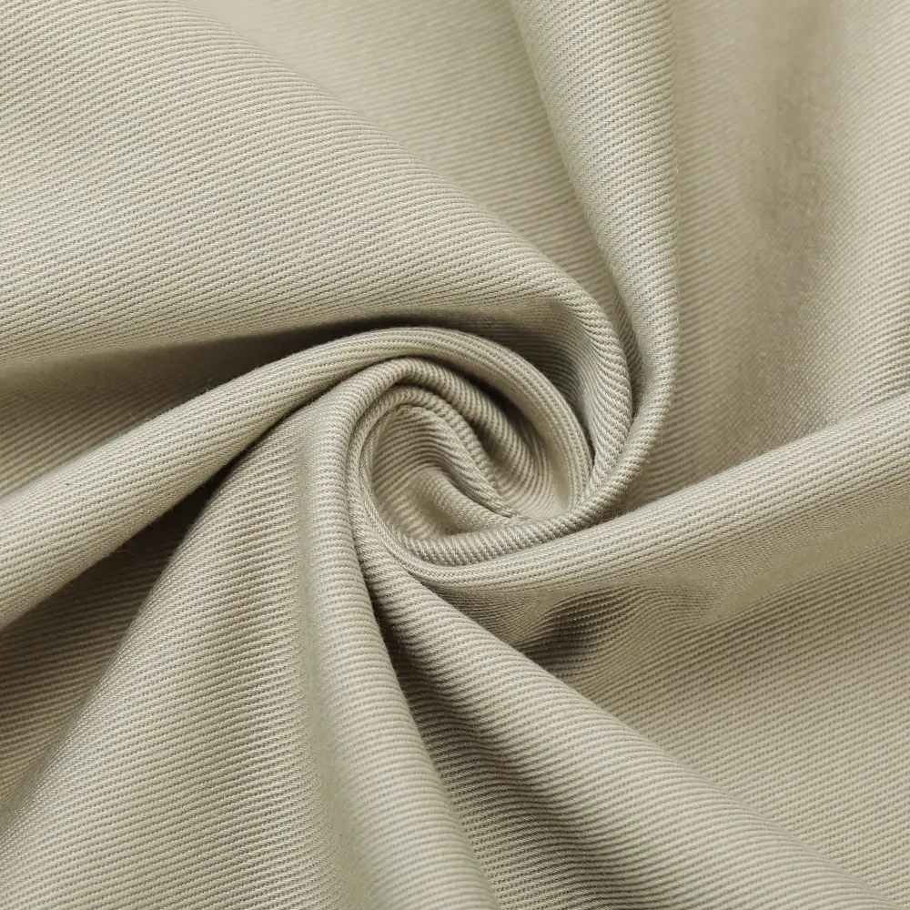 Poly-cotton twill fabric swatch — double-knee reinforcement for school uniform trousers