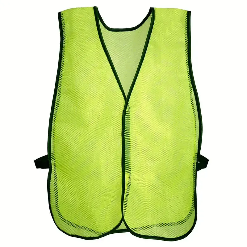 Breathable polyester mesh safety vest for hot-weather construction and landscaping crews — factory-direct