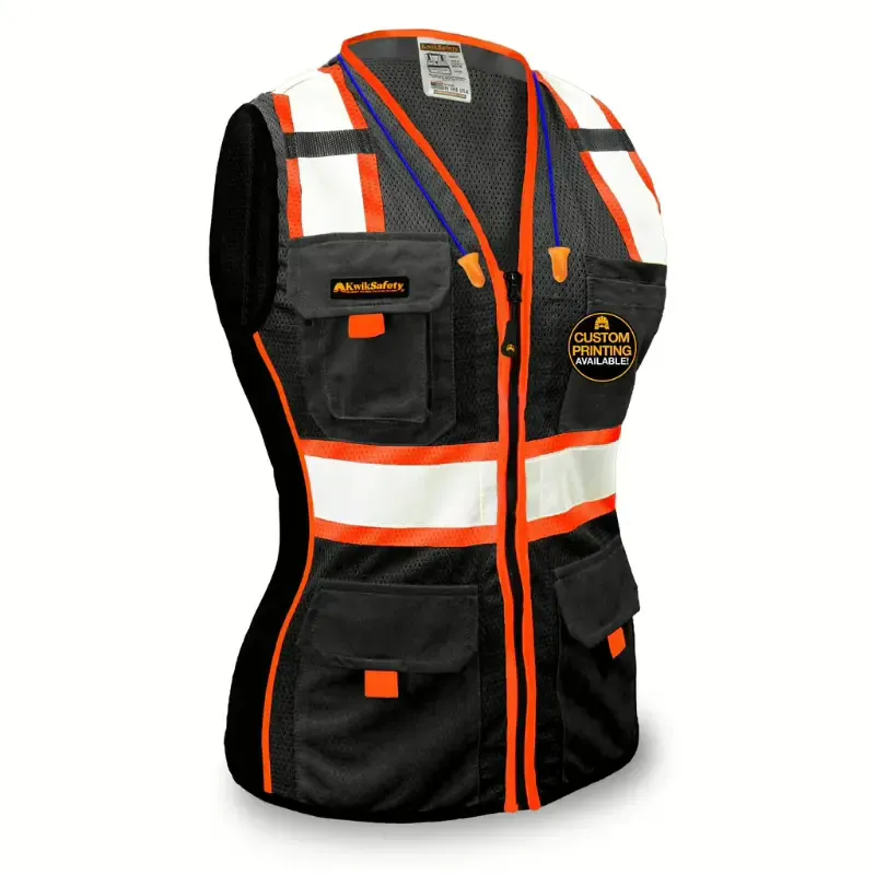 Solid polyester safety vest for warehouse and indoor logistics teams — ANSI compliant professional appearance