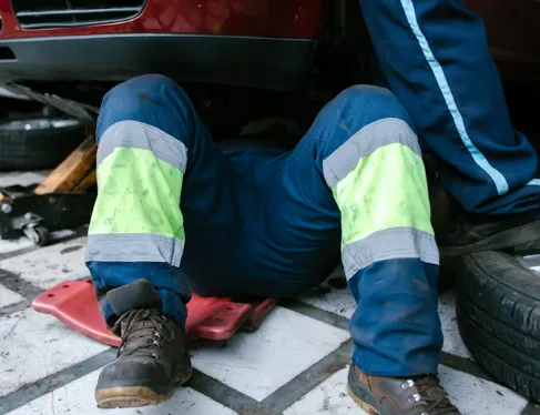 Custom uniform pants with reinforced knee panels