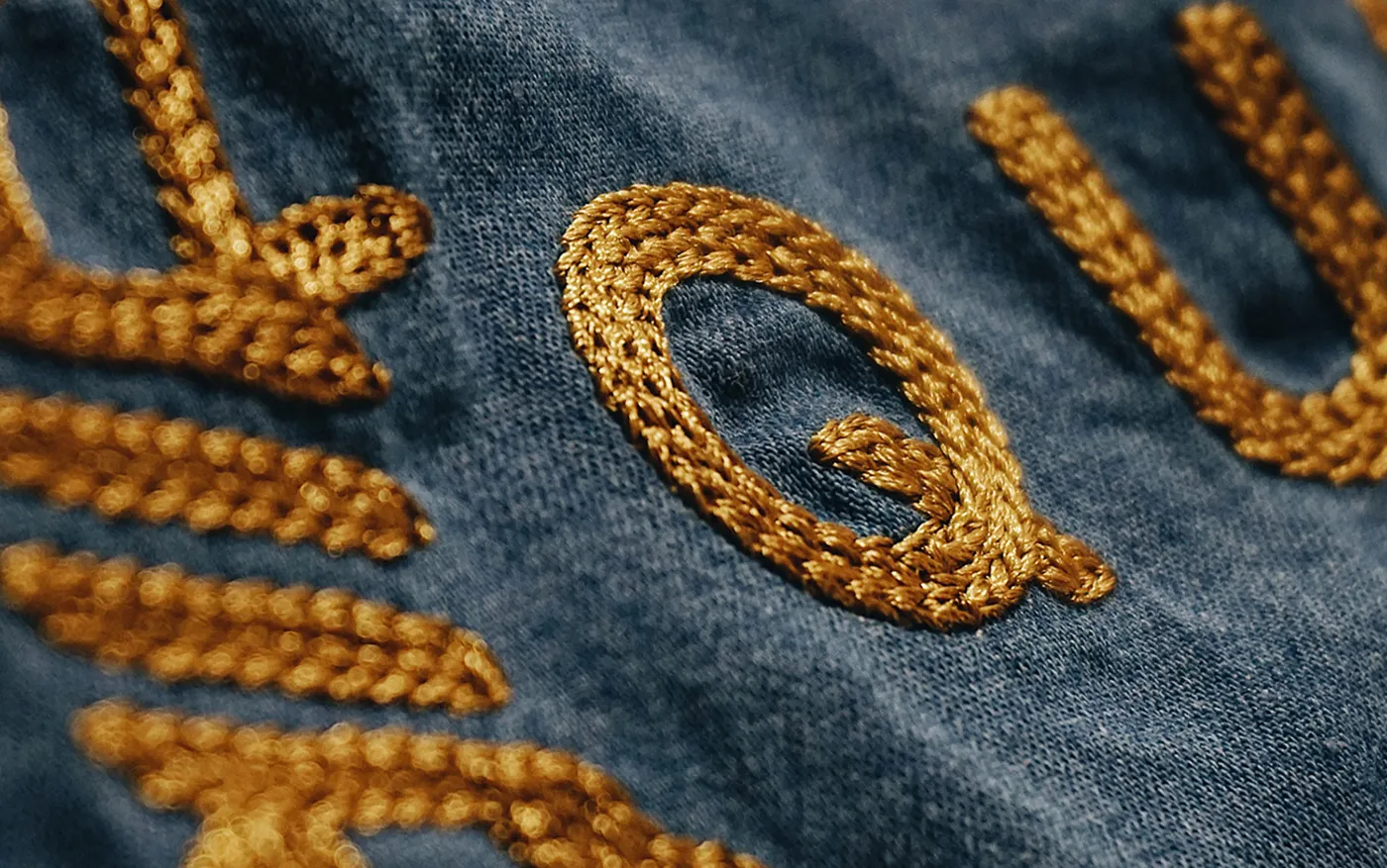 Chain Stitch embroidery technique close-up