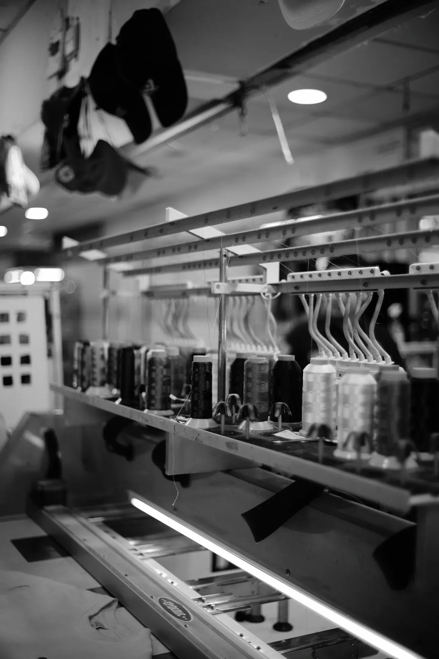Industrial embroidery production line with multi-head machines at LantaoWork factory
