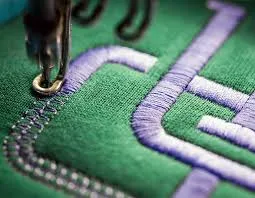 Close-up of embroidery stitch detail showing thread tension and color accuracy