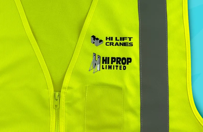 Diverse screen printed work uniforms for various industries — corporate, safety, hospitality, and healthcare
