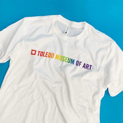 CMYK process screen print with photographic detail on light-colored work shirt