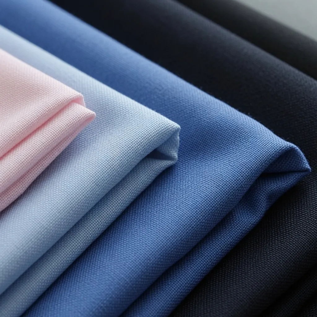 Lightweight breathable summer uniform fabric close-up