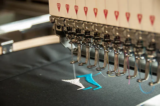 Embroidered logo branding applied at the factory