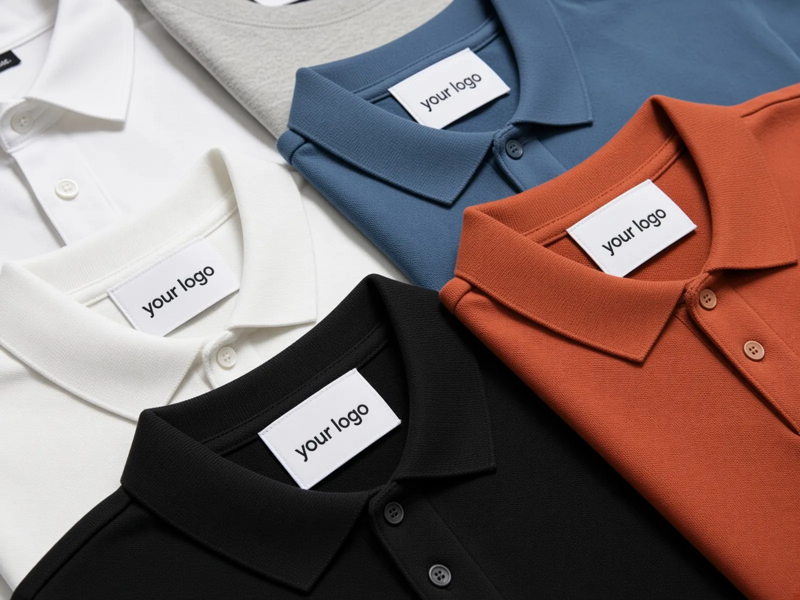 Custom neck label sewn into a white-label garment